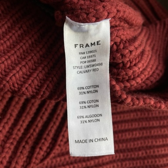 Frame Rib Cropped Ballon Sleeve Sweater Size S - Picture 13 of 15